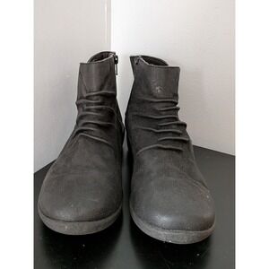 Clarks Cloudsteppers Black Ankle Boots Women's 7 Side Zip